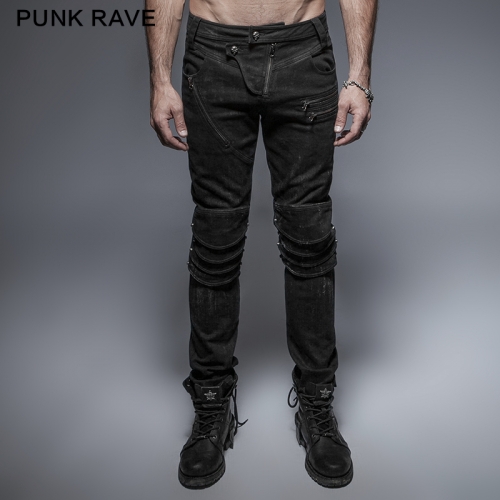 PUNK RAVE Armor Knee Man Washing Jeans K-239