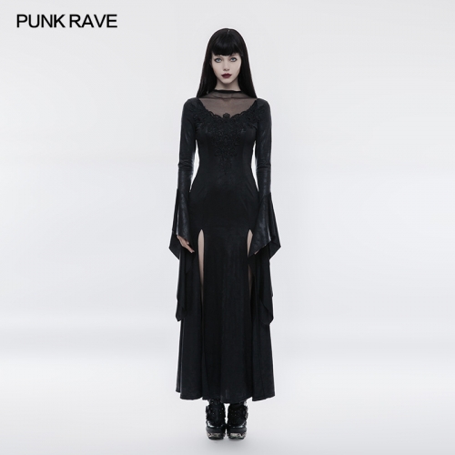 PUNK RAVE Gothic Gorgeous Split Long Dress WQ-349