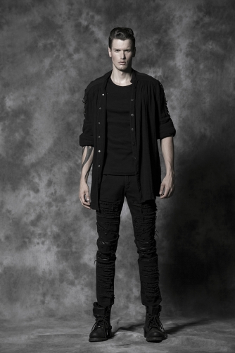 PUNK RAVE punk men black  Jeans  K-179