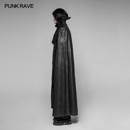 Punk Rave Gothic Black Cloak Long Coat WY-934