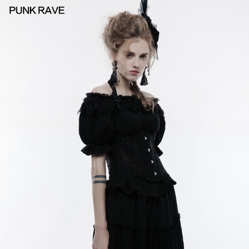 PUNK RAVE Women's Lace Boned Bustier Corset WY-838