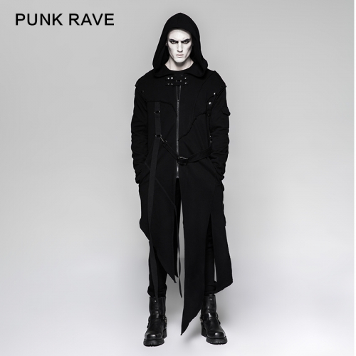 PUNK RAVE  hooded long stripes jacket Y-745