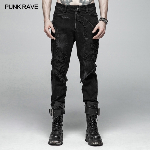 Punk Broken Hole Net Trousers WK-369XCM