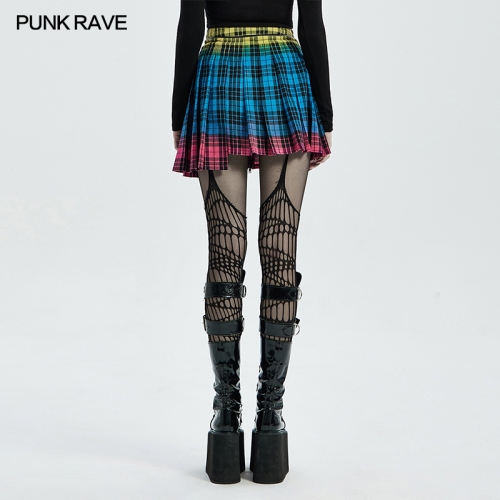 PUNK plaid half skirt WQ-538BQF