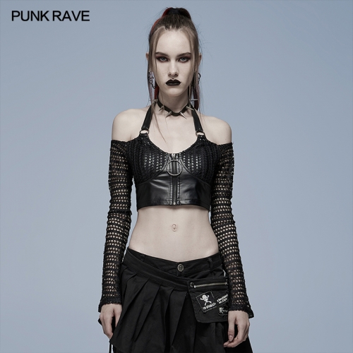 Gothic sexy crop top WT-690TCF