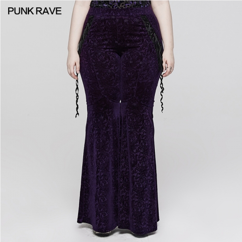 Goth Dark Texture Jacquard Flare Pants DK-567DQF