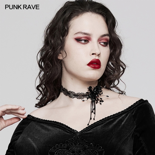 Punk Rave GOTH Blood Drop Choker DS-572LHF-BK