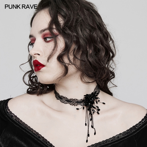 Punk Rave GOTH Blood Drop Choker DS-572LHF-BK