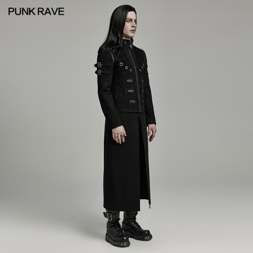 Punk Rave WY-1611XCM Chest Cotton Cords Resembling Abdominal Muscles And Metal Large Eyelets Punk Detachable Jacket