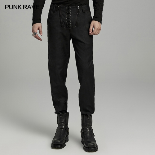 Punk Rave WK-644XCM Contrasting Color Splicing Slanted Pockets Military Pants