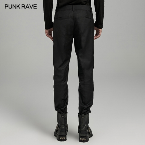 Punk Rave WK-644XCM Contrasting Color Splicing Slanted Pockets Military Pants