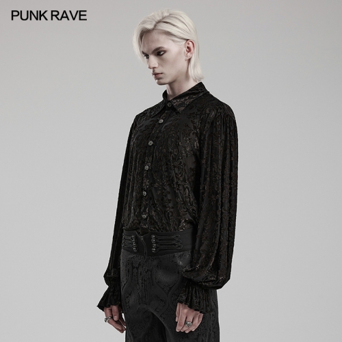 Luxurious Golden Flocking Patterns Soft And Comfortable Flocked Fabric Goth Dark Gold Printed Shirt