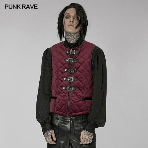 Punk Rave WY-1440MJM Front Loop Belts Warm Effectively Goth Inter-Cotton Vest