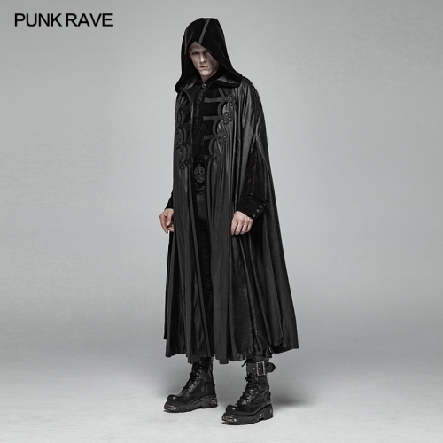 Punk Rave WY-1013DPM Adhesive-Cracked Woven Fabric Gothic Retro Mystic Cloak