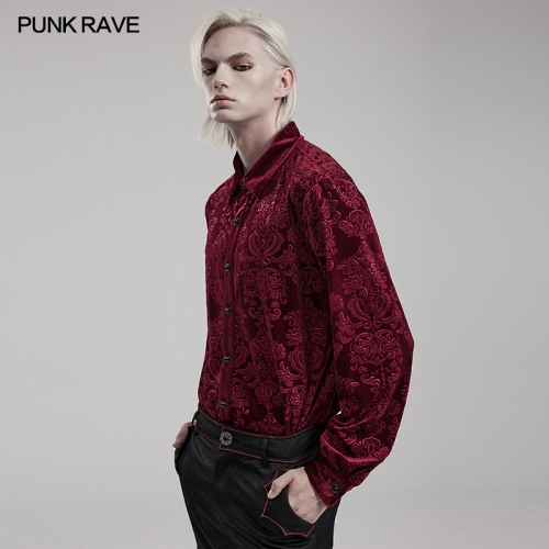 Punk Rave WY-1541CCM Eye-Catching Gorgeous Patterns And Texture Goth Man Shirt