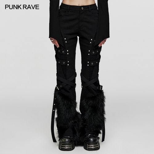 Punk Rave WK-526XCF Detachable Knee Loops Rich Split Design Punk Straight Pants