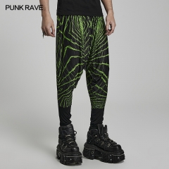 Punk Rave WK-562XCM Elastic Waist Cyberpunk Style Knit False Two-Piece Trousers